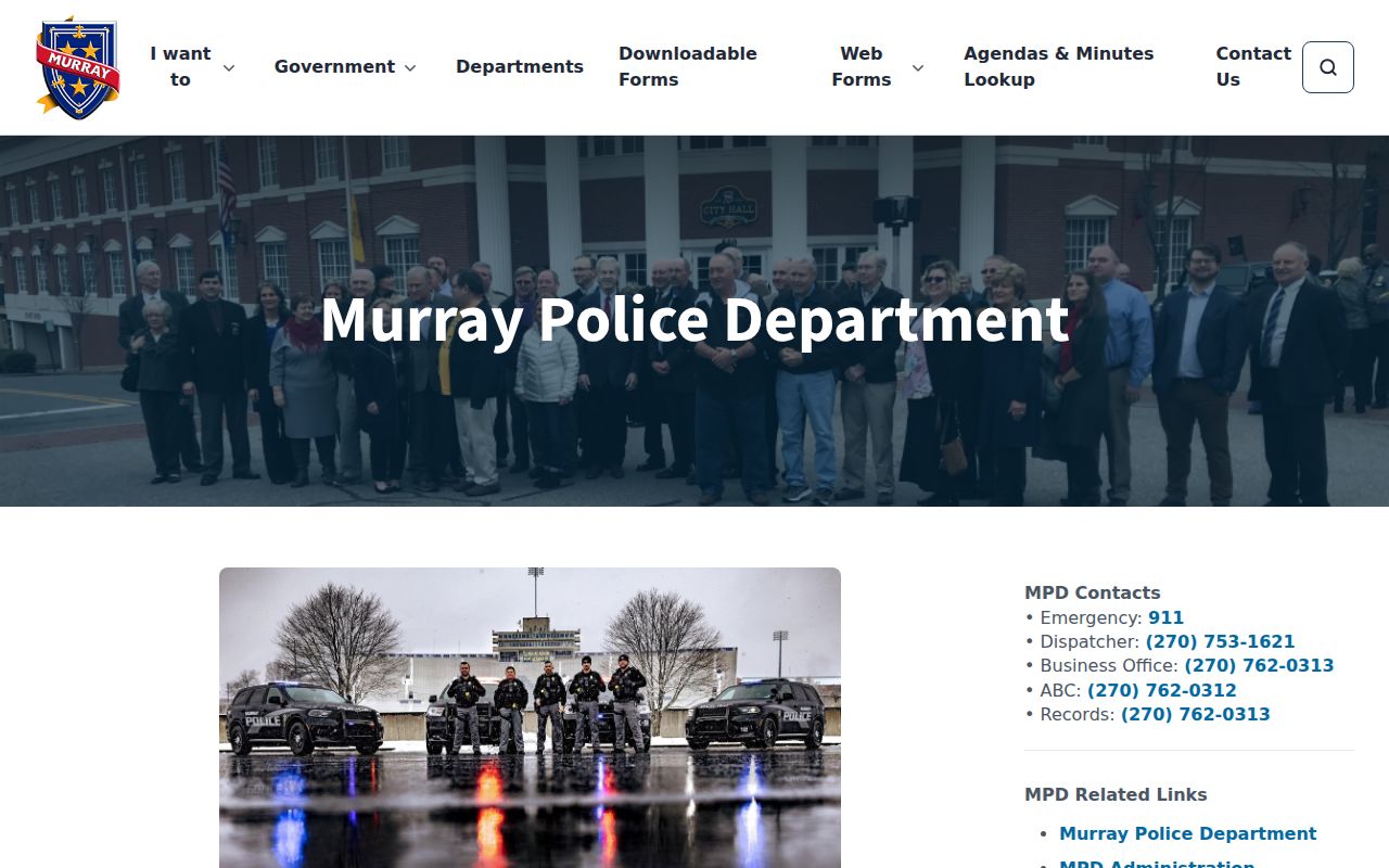 Murray Police arrest records page for Calloway County